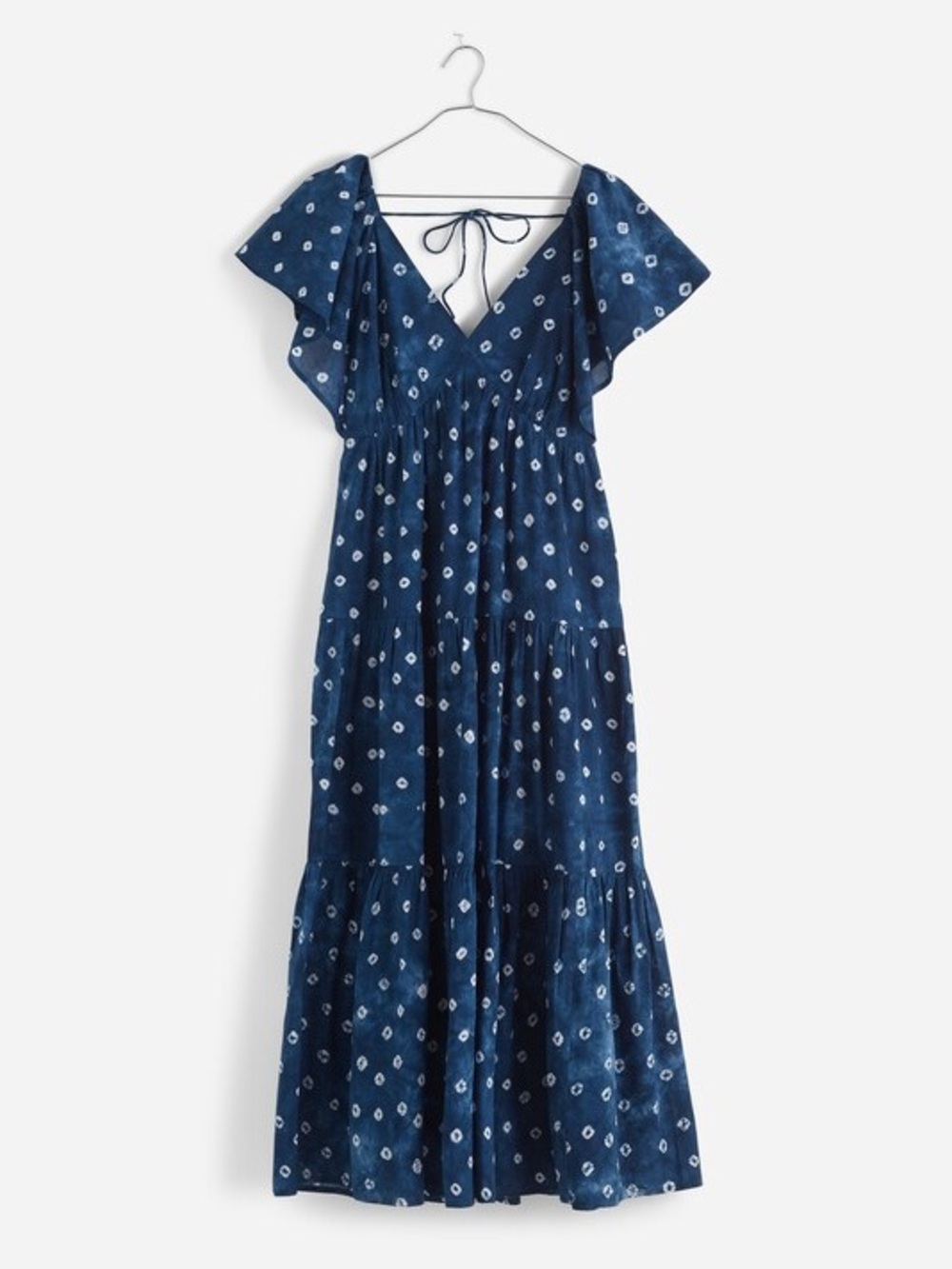 Madewell Tie-Back Flutter-Sleeve Tiered Midi Dress size 4. New with tag